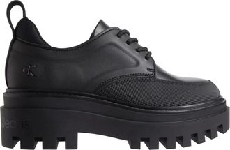 Calvin Klein Jeans Zwarte Veterschoen Derby Zakelijke Schoenen - Dames - Veterschoenen - Zwart - 38 EU - Polyester - Schoenen