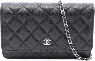 Chanel Pre-owned Matelasse Grained Calf Shoulder Bag - Dames - Pre-owned - Zwart - Maat: ONE Size Leer