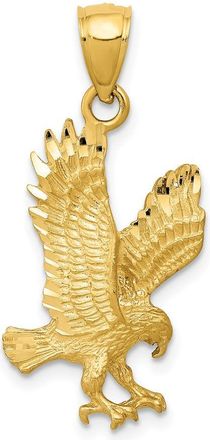 Diamond2Deal 10k Yellow Gold Satin Diamond-cut Eagle Pendant