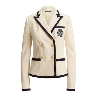 Ralph Lauren Blazers, female, Beige, Size: M Knit-Blazer/Sport Coat-Str Sportswear Piqu