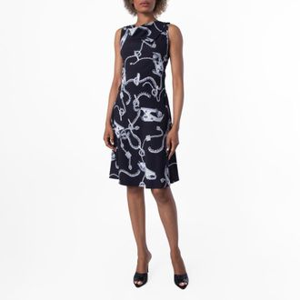 Burberry Knight Hardware Printed Dress, Brand Size 12 ( US Size 10 )
