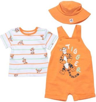 Disney Winnie the Pooh Shortall and T-Shirt Set with Hat in Tigger Orange at Nordstrom, Size Newborn