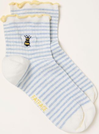Fat Face FatFace Grey Embroidered Bee Socks