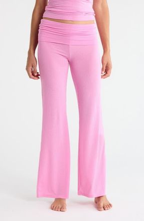 Open Edit Dreamy Rib Pajama Pants in Pink Crayon at Nordstrom, Size X-Large