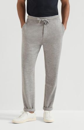 Brunello Cucinelli Cashmere and silk French terry trousers in Grey at Nordstrom, Size Xxx-Large Eu