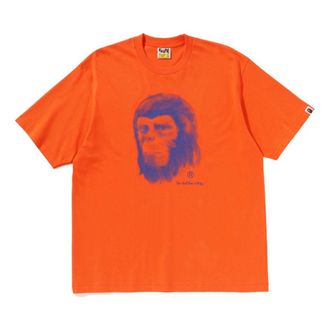 A Bathing Ape Pixel Comic Ape Head Relaxed Fit Tee Orange 1K80-110-304-ORANGE