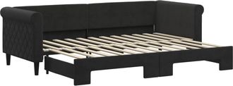 vidaXL Sof&aacute; Cama Nido Terciopelo Negro 80x200 Cm Vidaxl