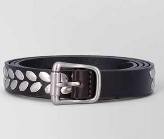 Christophe Lemaire leather almond stud belt