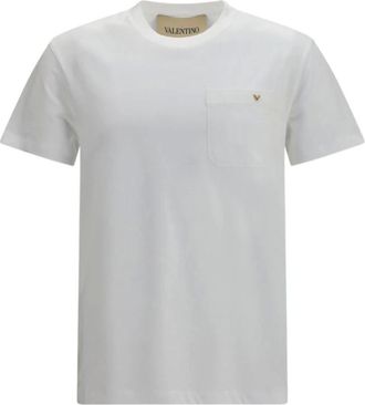 Valentino Garavani Tops, Heren, Wit, M, Katoen, Vgold Katoenen T-shirt
