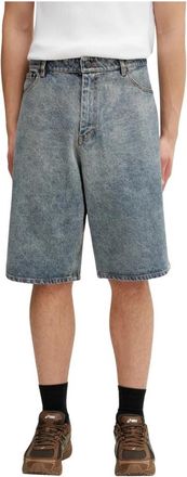 Daily Paper Clothing Compact Shield Embroidery Denim Shorts - Heren - Denim shorts - Blauw - 2XL - Denim - Korte Broeken