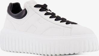 Hogan Womens Sneakers Low-Top H-Stripes Leather White Trainers