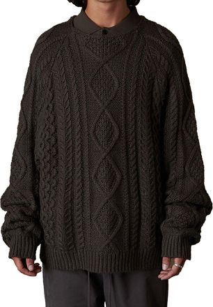 Fear of God Mens Essentials Cable Knit Sweater Black Clothing > Knitwear