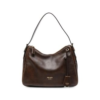 Prada Logo-lettering Leather Shoulder Bag