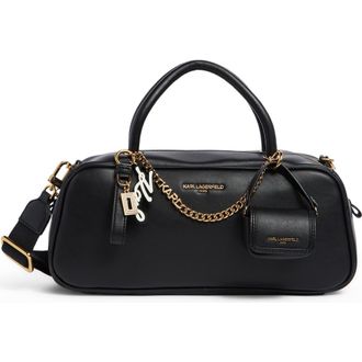 Karl Lagerfeld Zaylia Satchel Bag in Black/Gold at Nordstrom Rack
