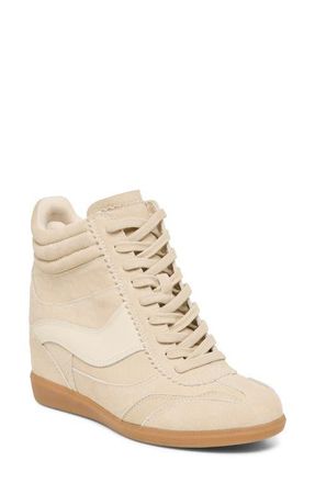 Dolce Vita Issac High Top Wedge Sneaker in Oatmeal Suede at Nordstrom, Size 8.5