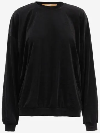DON'T @ ME Black Ribbed Velvet Sweater