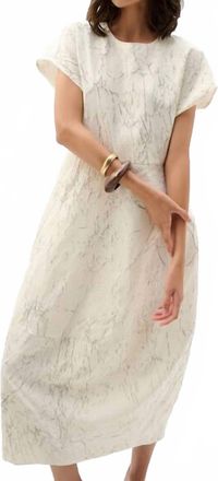 Joseph Ribkoff Abstract Midi A-Line Dress In Beige/brown