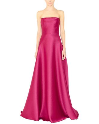 Reem Acra Mikado Strapless Gown