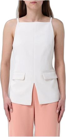 A|X Armani Exchange Top sin espalda con bolsillos de solapa - Tops - Mujer - Beige - M