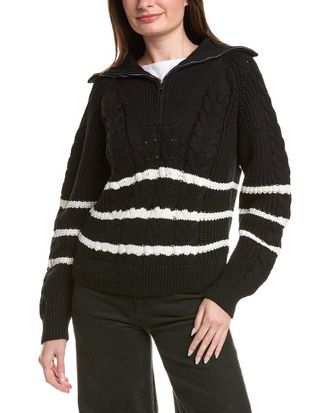 English Factory Stripe 1/2-Zip Sweater