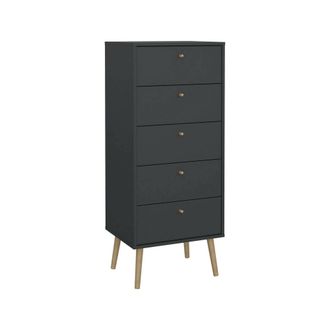 Dmora Dmora - Cajonera Yaounde, C&oacute;moda Multiusos, C&oacute;moda De Dormitorio, Gabinete Con Cajones, 50x39 H120 Cm, Gris