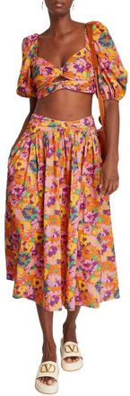 Zimmermann Violet Twist Midi Skirt & Top Size S