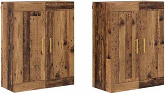 vidaXL Gabinetes montados en la pared 2 pcs Madera Vieja vidaXL