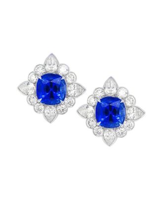 Diana M. Jewels Fine Jewelry Platinum 2.60 Ct. Tw. Diamond & Sapphire Earrings