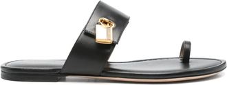 Tom Ford Padlock sandals - women - Calf Leather/Calf Leather/Bos Taurus - 42 - Black