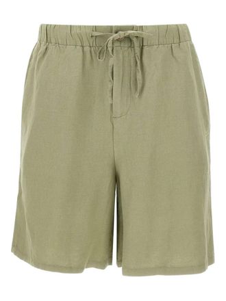Sun 68 drawstring waist shorts - women - Viscose/Linen/Flax - S - Green