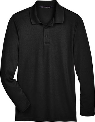 Devon & Jones CrownLux Performance Tall Plaited Long Sleeve Polo