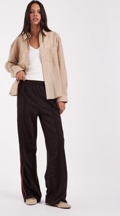 adidas Originals pantaloni della tuta Firebird ampi in marrone tono su tono