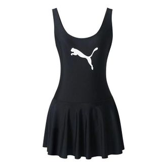 Puma (WMNS) PUMA Logo One-Piece Swimsuit Black 701221711-1A