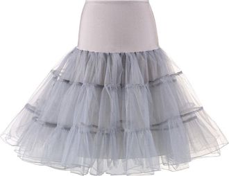 Generic 195S Petticoat Underskirt for Under Dress Plus Size Solid Color Mesh Skirt Hoop Skirt Tulle Underskirt Petticoats for Under Dress Long Vintage Rockabi