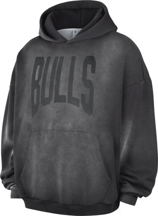 Nike Mens Chicago Bulls Standard Issue Therma-FIT Fleece Washed Basketball Hoodie in Grey | II3933-099