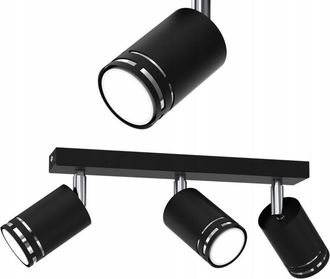 OEM L&aacute;mpara De Techo Cromada Negra Led Gu10 Movible Reflector Punto Pulido L&aacute;mpara