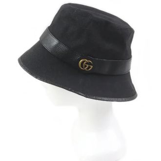 Gucci Pre-owned GG Canvas Polyester Katoen Bucket Hat - Heren - Vintage Accessoires - Zwart - ONE Size - Katoen - Vintage