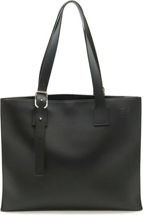 Loewe Black White Leather Shoulder Bag Tote Bag (Pre-Owned)
