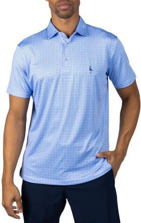 Tailorbyrd Captains Wheel Print Performance Polo in Blue at Nordstrom Rack, Size Xx-Large
