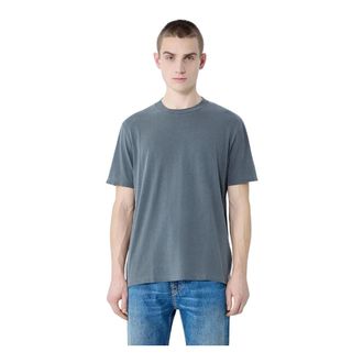Our Legacy T-Shirts, male, Gray, Size: XL Cotton Crewneck T-Shirt Short Sleeves
