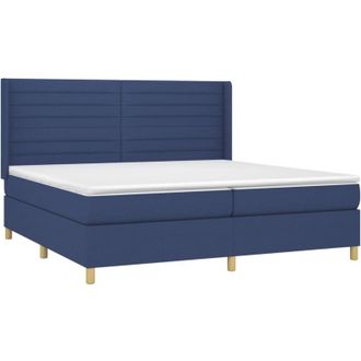 vidaXL Vidaxl - Cama Box Spring Colch&oacute;n Y Luces Led Tela Azul 200x200 Cm