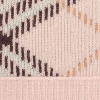 Burberry 8132888 Cashmere Check Beanie - Pink