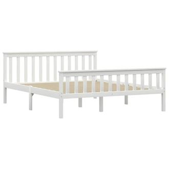 Berkfield Home Bed Frame without Mattress White Solid Pinewood 160x200 cm