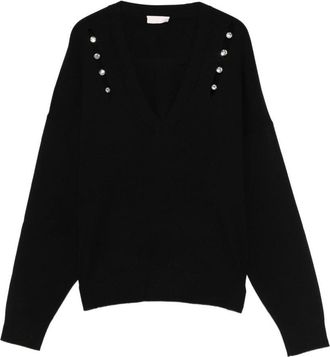 Liu Jo V-Neck Sweater With Crystals