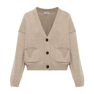 Paul & Shark Wollemantel met zakken - Dames - Truien - Beige - Maat: XS Wol