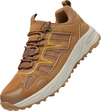 Generic Mens Walking Trainers, Running Shoes Flat Bottom Sport Shoe Non-Slip Sneakers Lace Up Casual Trainer Hard Wearing Hiking Shoes Breathable Orthopedic S