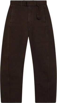Christophe Lemaire Pantalones de Talle Alto con Cintur&oacute;n Retorcido - Jeans - Mujer - Marr&oacute;n - S