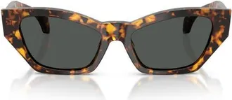 Versace 53mm Cat Eye Sunglasses in Havana Tortoise /Dark Grey at Nordstrom