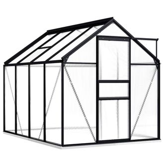 vidaXL Greenhouse with Base Frame Anthracite Aluminum 51.1 ft&sup2;