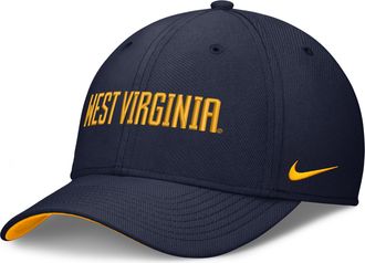 Nike West Virginia Classic Swooshflex Nike Mens Dri-FIT College Hat in Blue | NC0341SWVN-X2E